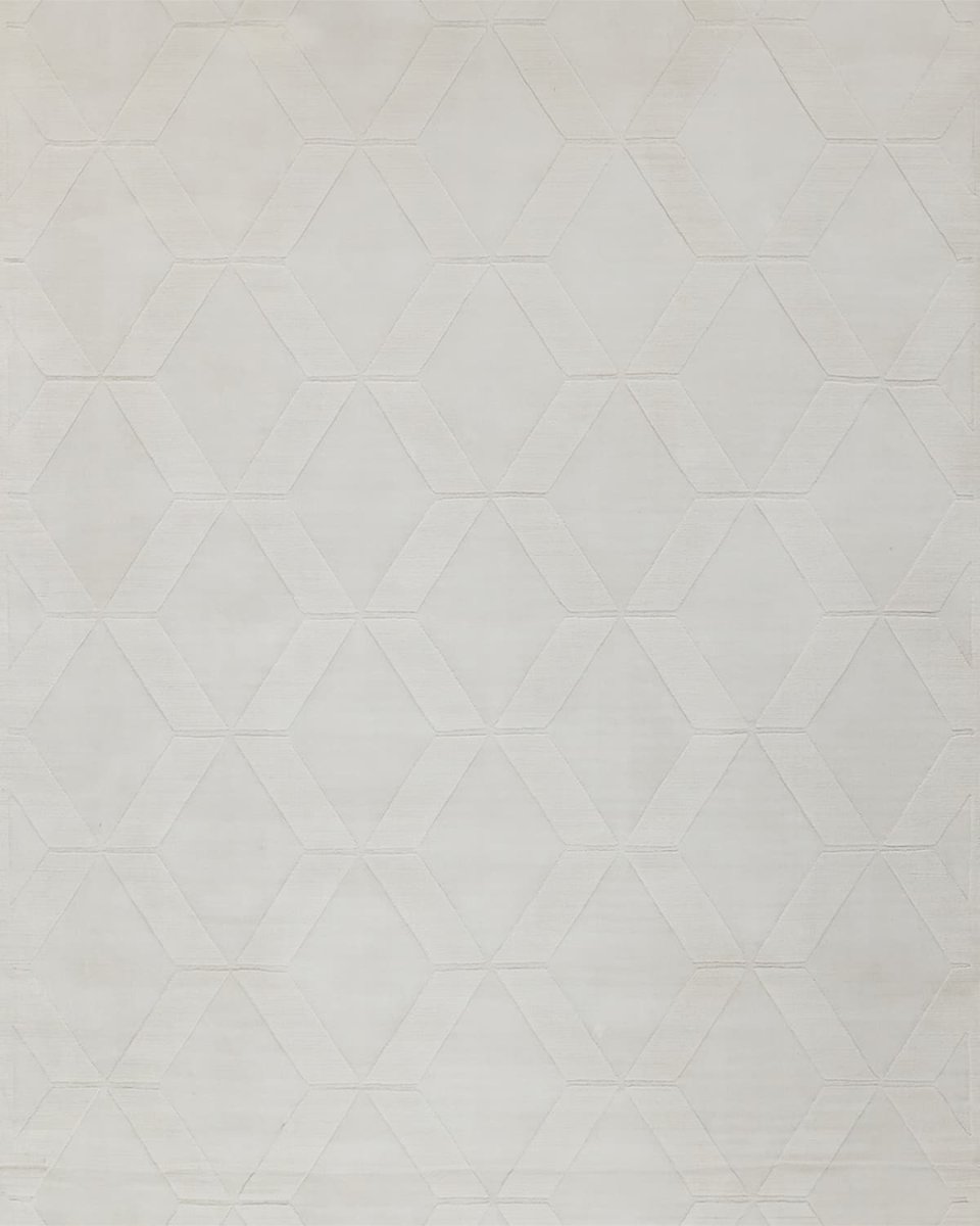 Brunello Hand-Loomed White Rug, 6' x 9'